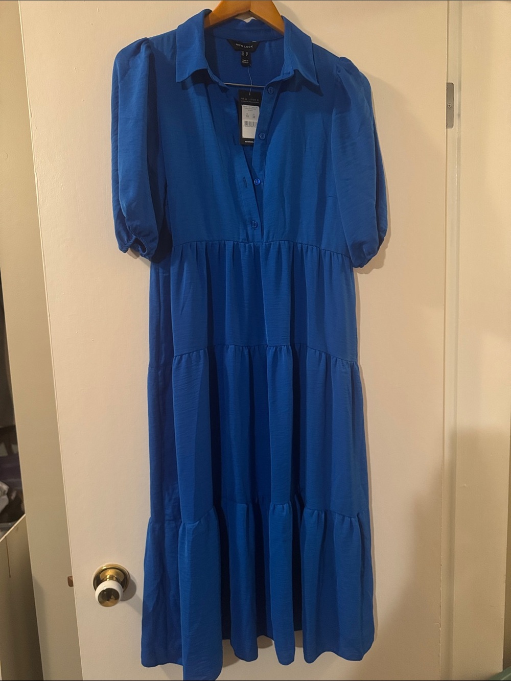 New Look Royal Blue Tiered Shirt Dress